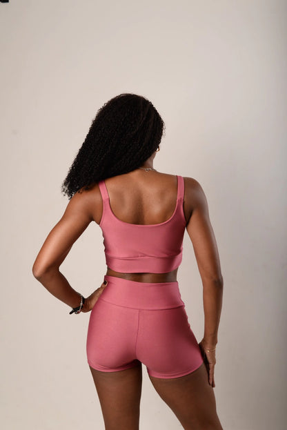 Conj Cross Short Curto + Top - Rosa colonial - U